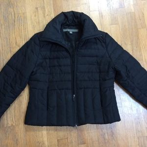Kenneth Cole Reaction black zip short puffer coat